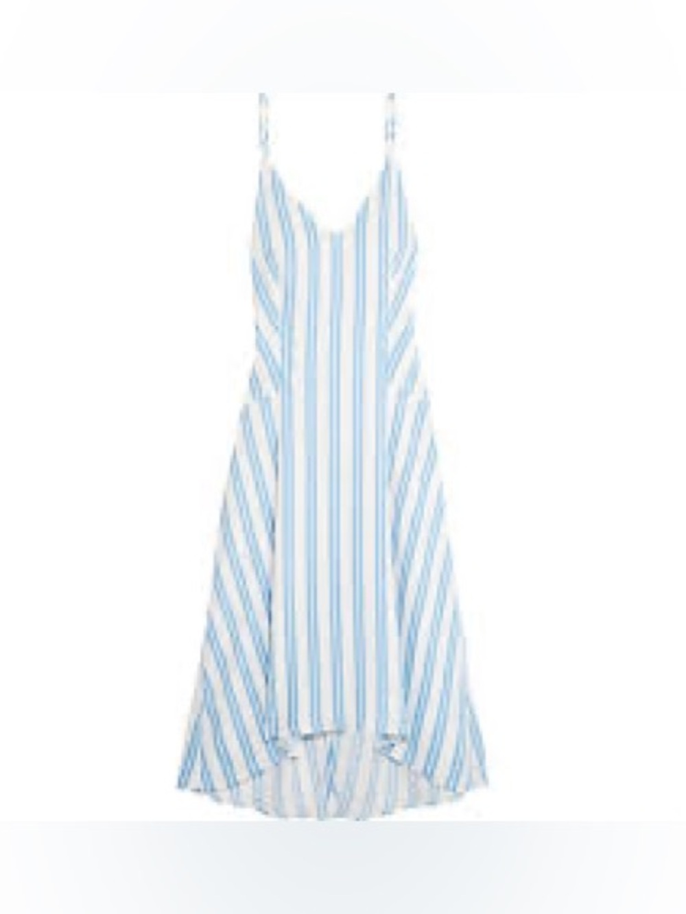 Balenciaga Striped Tent Dress Spaghetti Strap Dress white light blue Sz 40